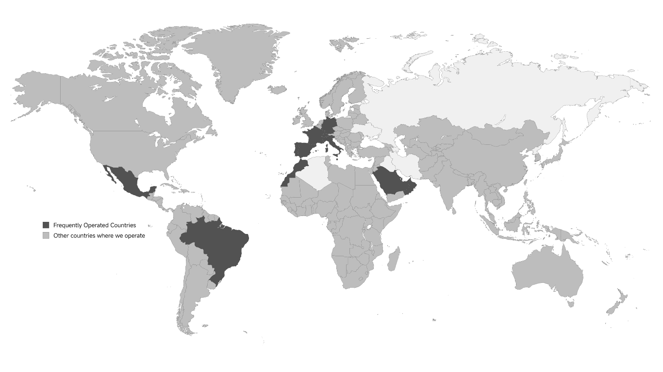 Where We Operate Coverage Map